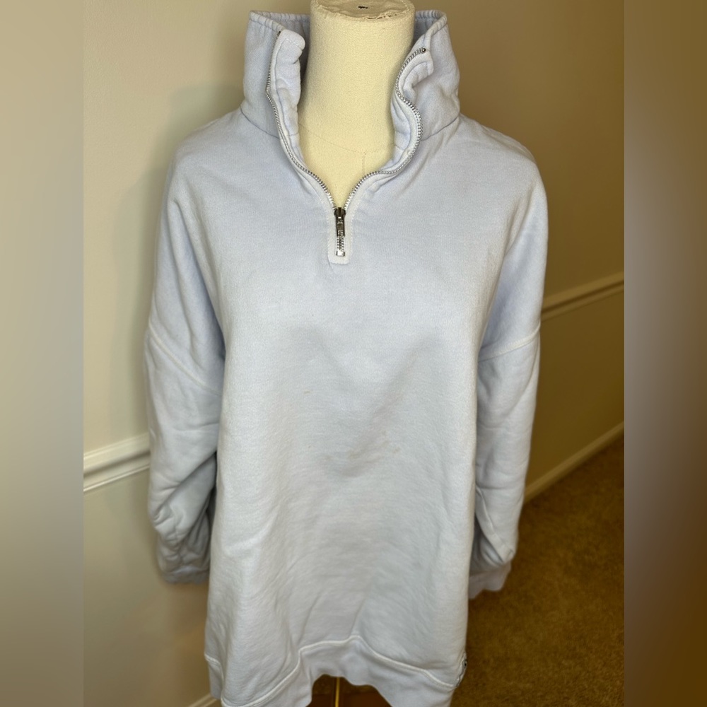 Sloppy Joe, Princess Diana Zip Neck Sweatshirt, Powder Blue (sold out)